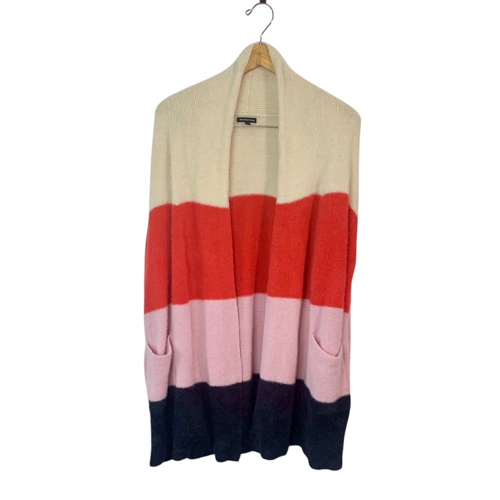 WHO WHAT WEAR Color Block Longline Cardigan Sweater Sz XXL